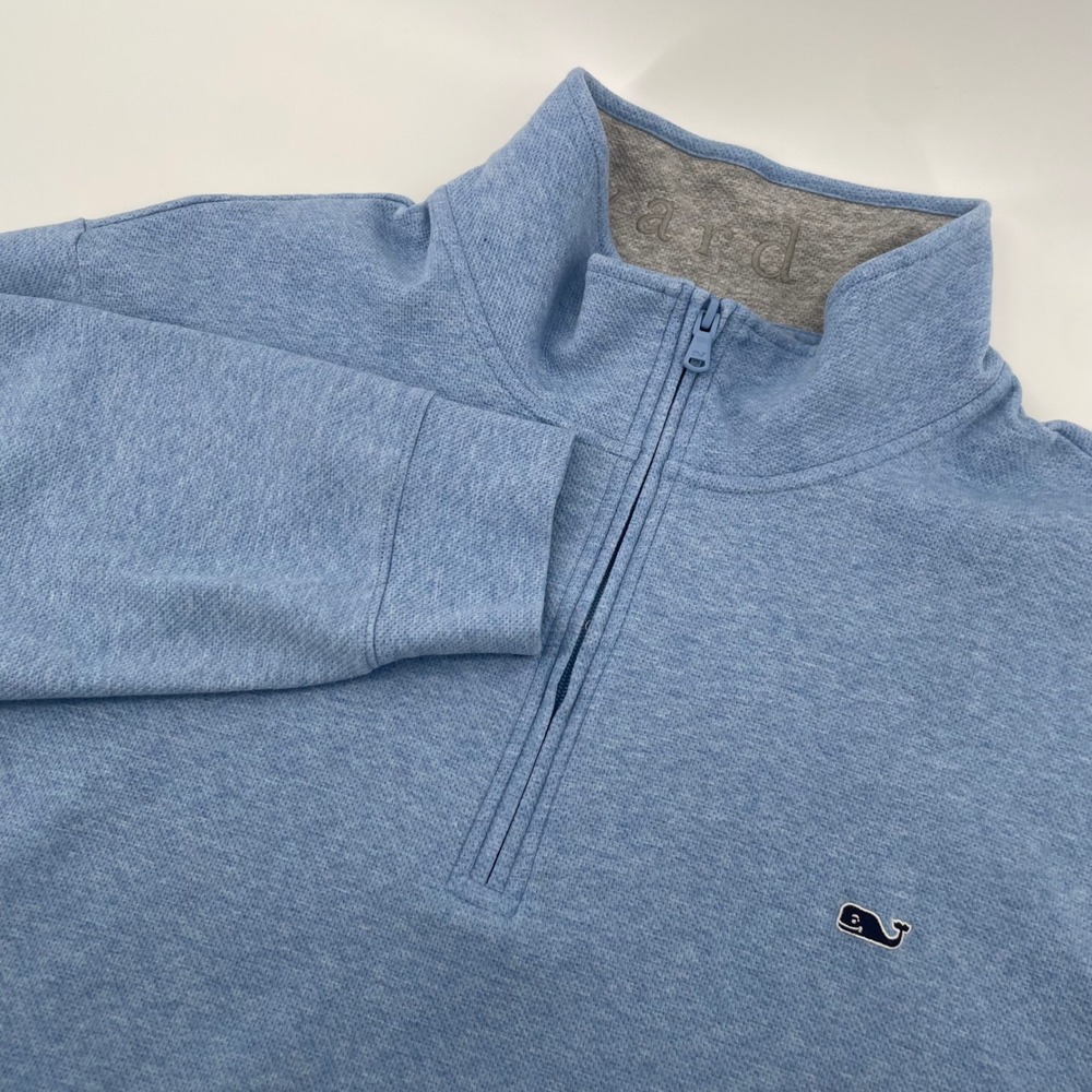 Vineyard Vines Pullover Mens 2XLT Blue Quarter Zip Performance Preppy